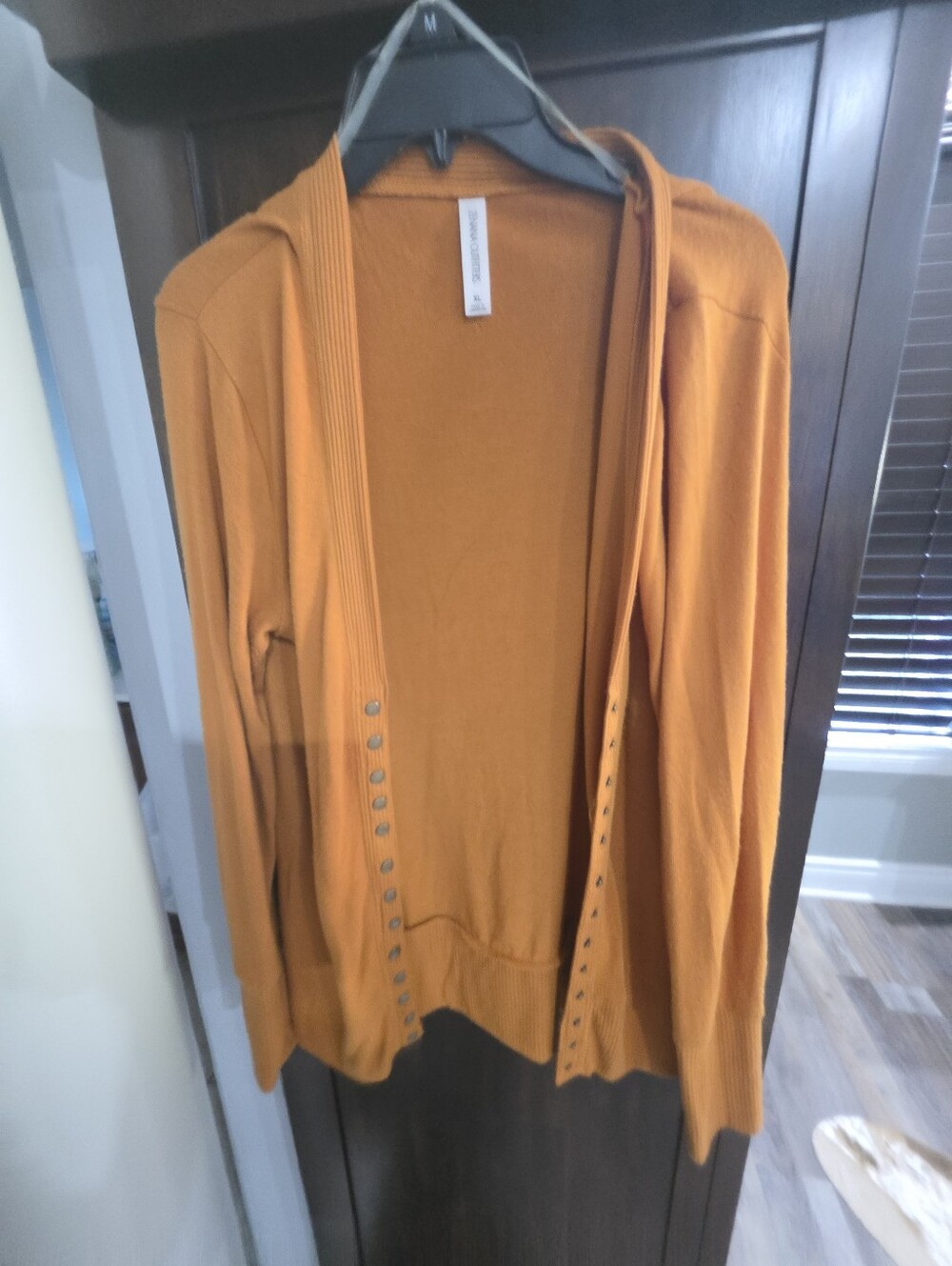 Open-Front Orange Lightweight Cardigan Sweater